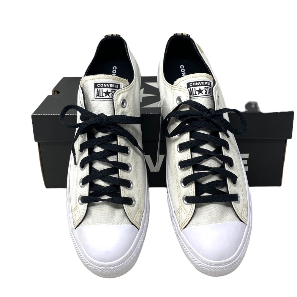 Converse Chuck Taylor OX Low Top White Canvas "R" Sneakers Men Custom 169749C-R - Picture 5 of 13